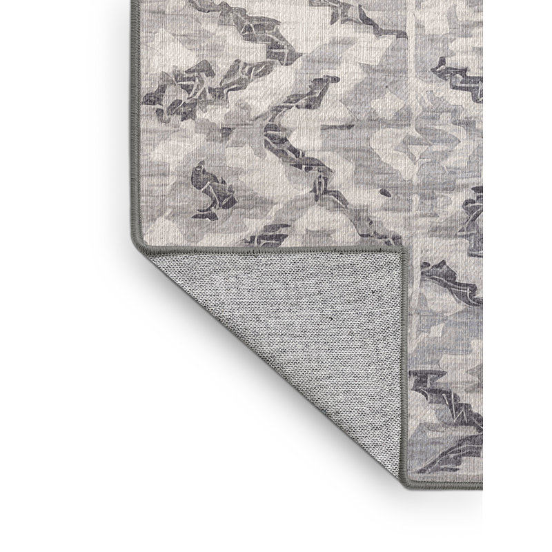 Machine Washable Gray Area Rug, Rectangle 8' x 10'