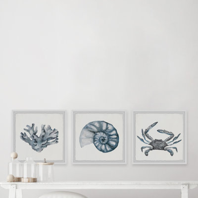 Lage bleu-gris-bleu triptyque