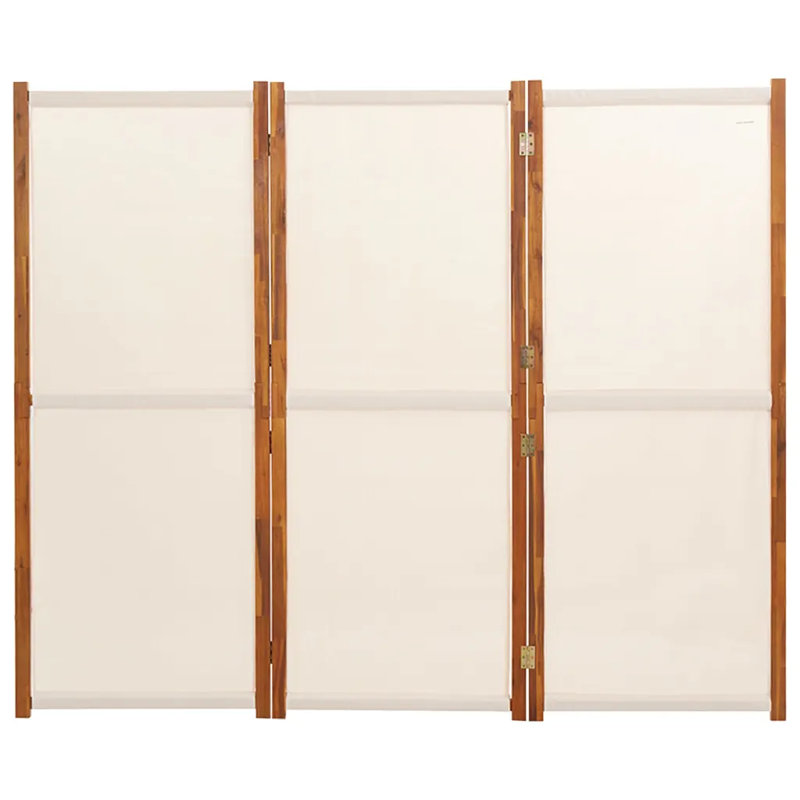Metts 457.2cm H Solid Wood Folding Room Divider, 3, 180cm H x 70cm W, Cream White