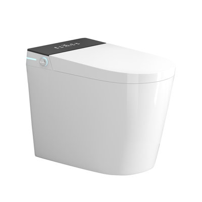 Bathroom Bidet Smart Toilet Facility - Auto Open, Flush, Heated Seat, Warm Air Dry Modern Dryer, Compact Bath