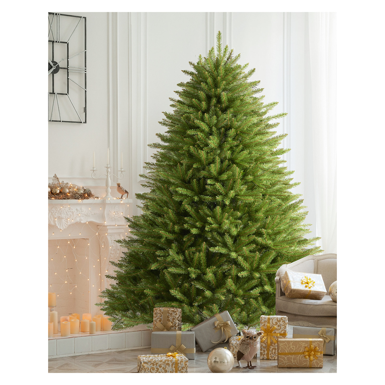Artificial Christmas Tree with Color & Clear Lights, 7 ft.