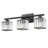 24'' 3-Light Black Dimmable Vanity Light With Crystal Shade