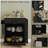HOMCOM Kitchen Island with Storage, Rolling Kitchen Cart with AC Outlets and USB Ports, Microwave Stand with Towel and Spice Rack, Black-2097093879