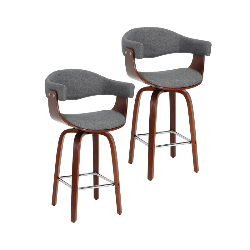 Tabouret Keisha, Tabouret de comptoir (siège d'une hauteur de 27,1, Gris