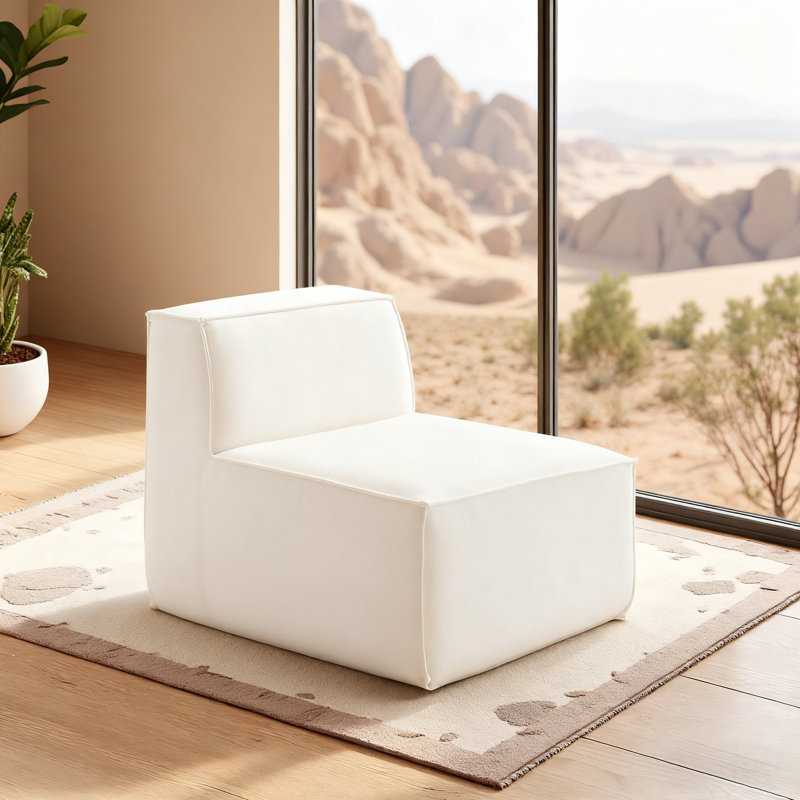 38" Luxury Armless Module Sofa Chair For Living Room, Comfy Cloud, No Assembly Required, Modern Modular Sofa With Deep Seat, Upholstered Plush Couches