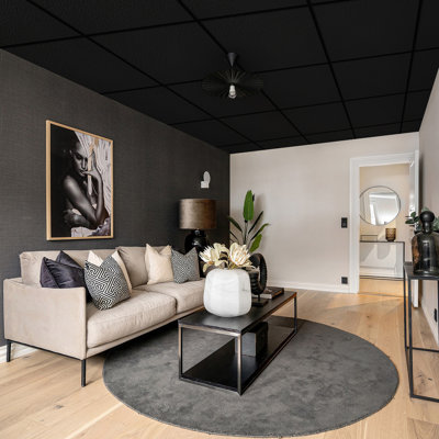 Fasarxiu X 2 pi Carreau de plafond décoratif en PVC texturé - très épais pour la maison, le bureau (48 pieds carrés / caisse, ensemble de 12)