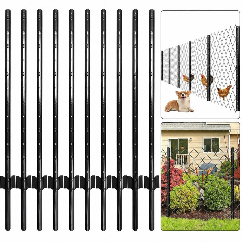 Border Fencing with 1, Black, 192cm H x 10cm W