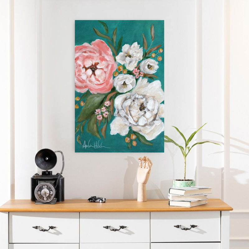 Art et fleurs de pivoines printanières, H 24 po x l 16 po