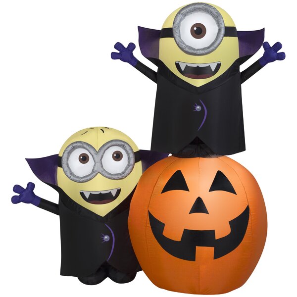 Gemmy Industries Airblown-Gone Batty Minions w/Pumpkin Scene-Universal ...