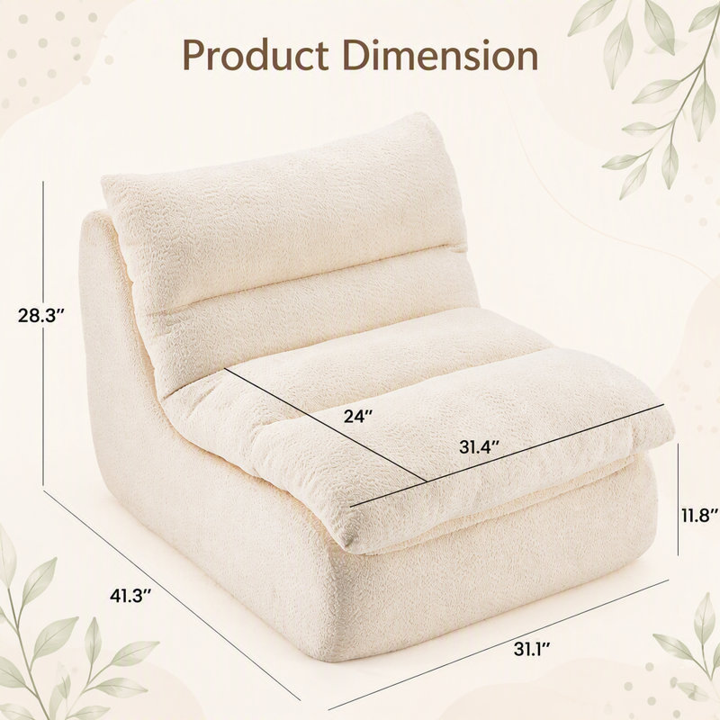 Upholstered Accent Sofa, Modern Armchair with Soft Cushioned Seat, Stylish Sofa for Living Room, Bedroom, or Office
