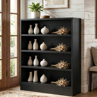 5-Tier Modern Shoe Cabinet for Entryway, Wood Storage Organizer with 3 Adjustable Shelves, Multi-Purpose Display Shelf and Storage Cabinet for Living