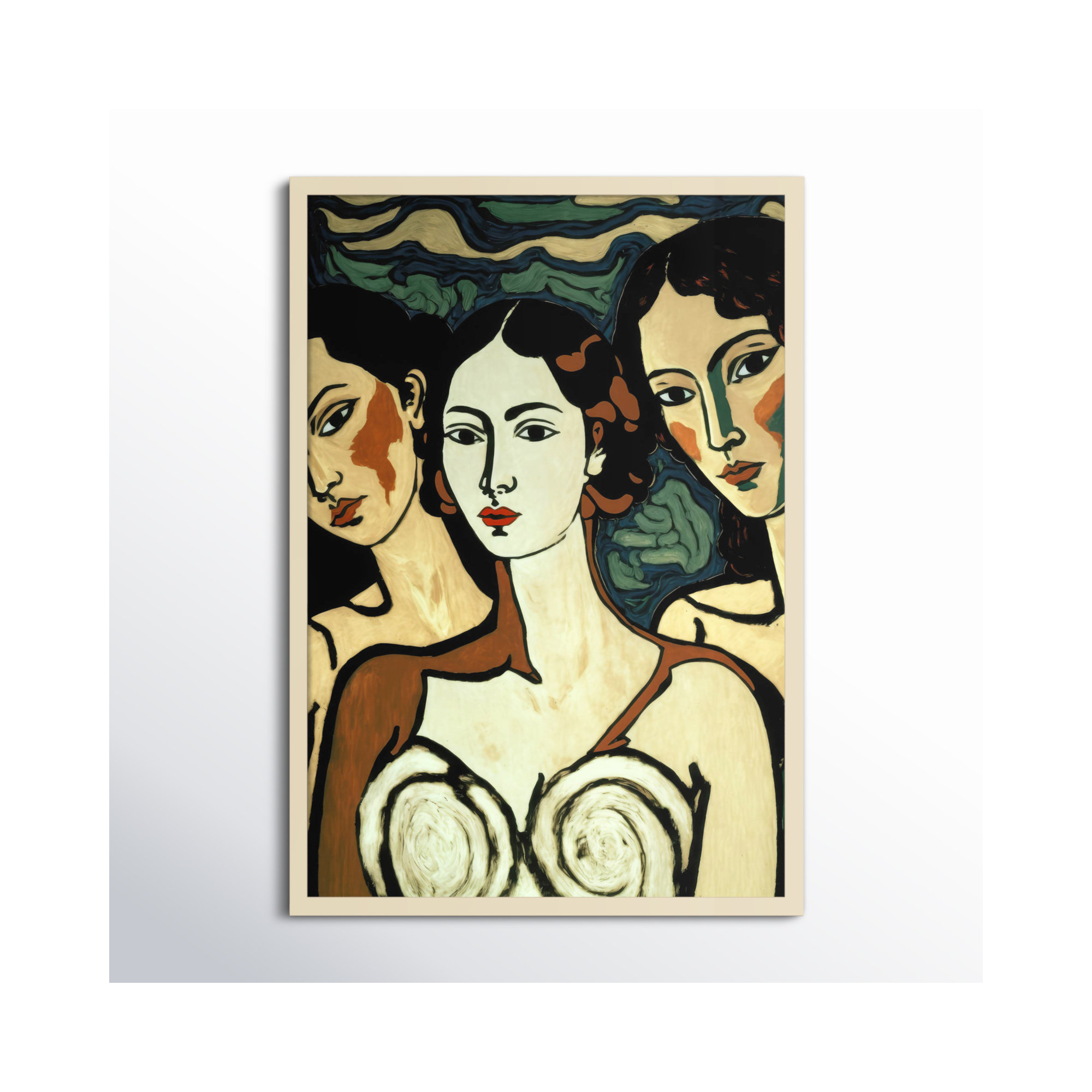 The Soul Sisters by Treechild  Wood Framed Wall Art Print, 33" H x 23" W, Brown