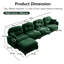 4 canapé modulaire en L en chenille avec plis, courbe ergonomique et repose-pieds mobile-1799575365