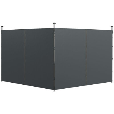 Paroi latérale en tissu gris Outsunny
