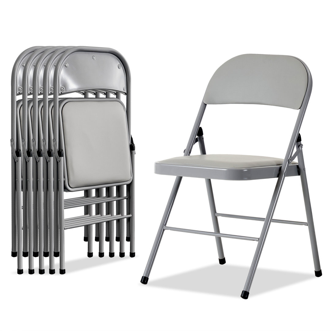 Frankie Vinyl Padded Stackable Folding Chair Set of 6 (Set of 6) The Twillery Co.® 