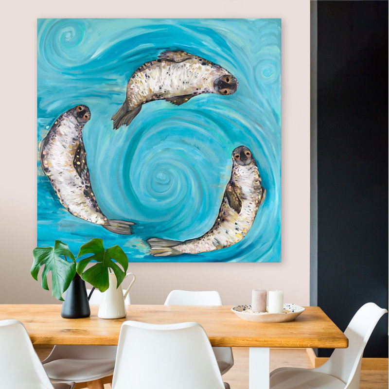 «Ice S Seal», reproduction de peinture acrylique, H 12 po x l 12 po, Toile