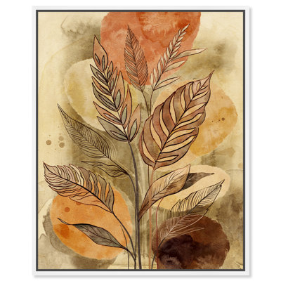 «Monica Kapur Amber Ferns», reproduction d'art sur toile encadrée par Art Remedy, cadre blanc, 20 x 24