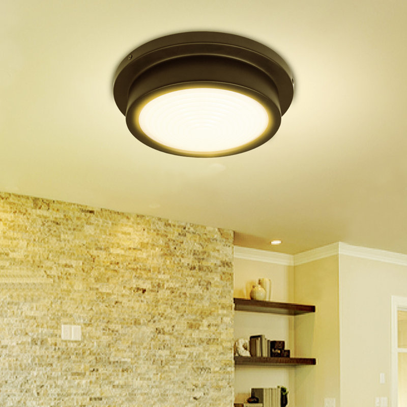 Glass LED Flush Mount, 4" H x 14" W x 14" D