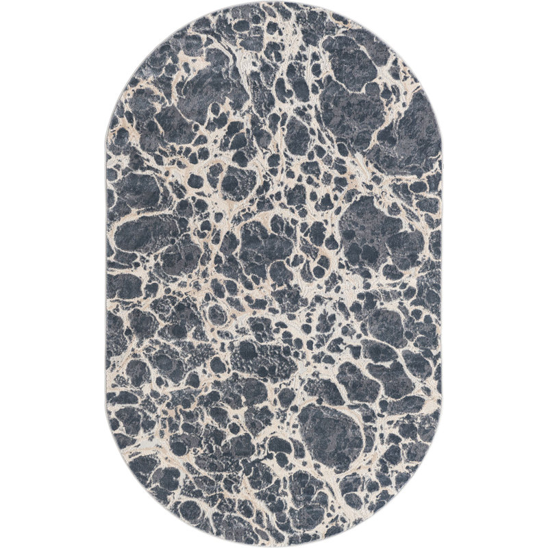 Abstract Indoor Rug, Oval 5' x 8'