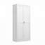 Armoire de cuisine blanche en métal autoportante avec 4 tablettes réglables