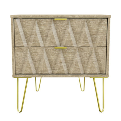 Fully Assembled Susannah 2 Drawer Bedside Table