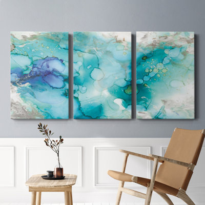 " Teal Marble " 3 - Pieces