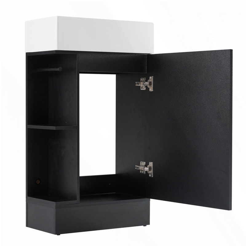 Meuble-lavabo 18,6 po avec lavabo, Noir