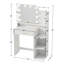 Coiffeuse de maquillage avec miroir lumineux à DEL et 5 tablettes ouvertes pour la chambre à coucher-839786660