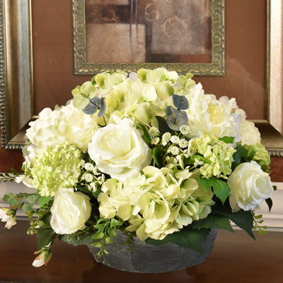 Faux Silk Arrangement in Planter