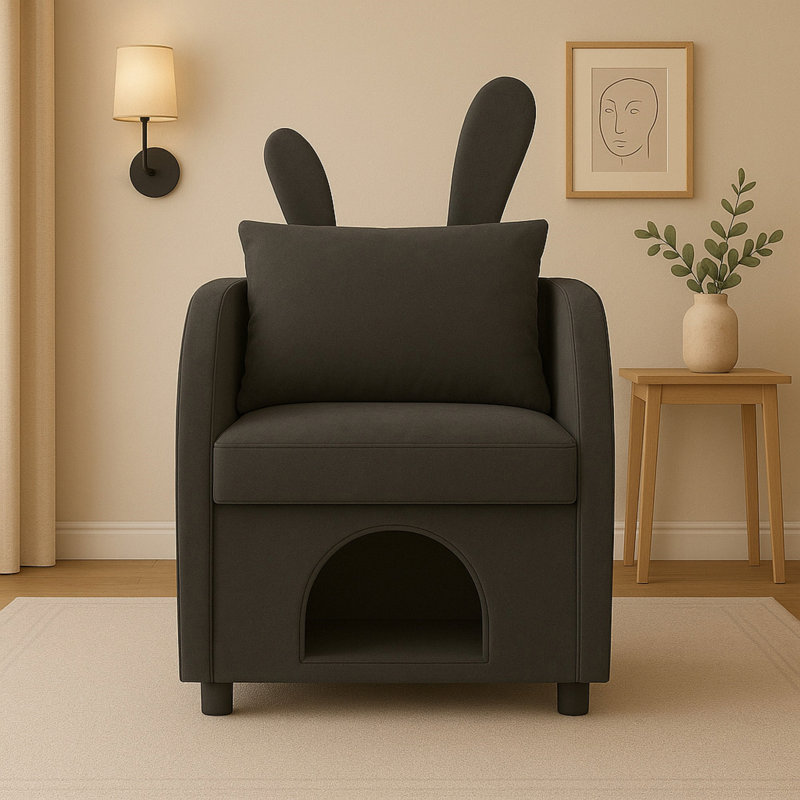 Fauteuil Bunny-Ear avec tissu résistant aux égratignures