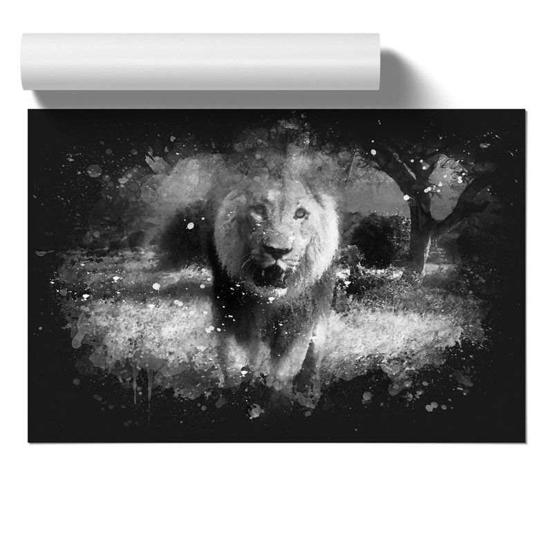 Lion Paint Splash - Frameless Print, 21cm H x 30cm W x 0.1cm D