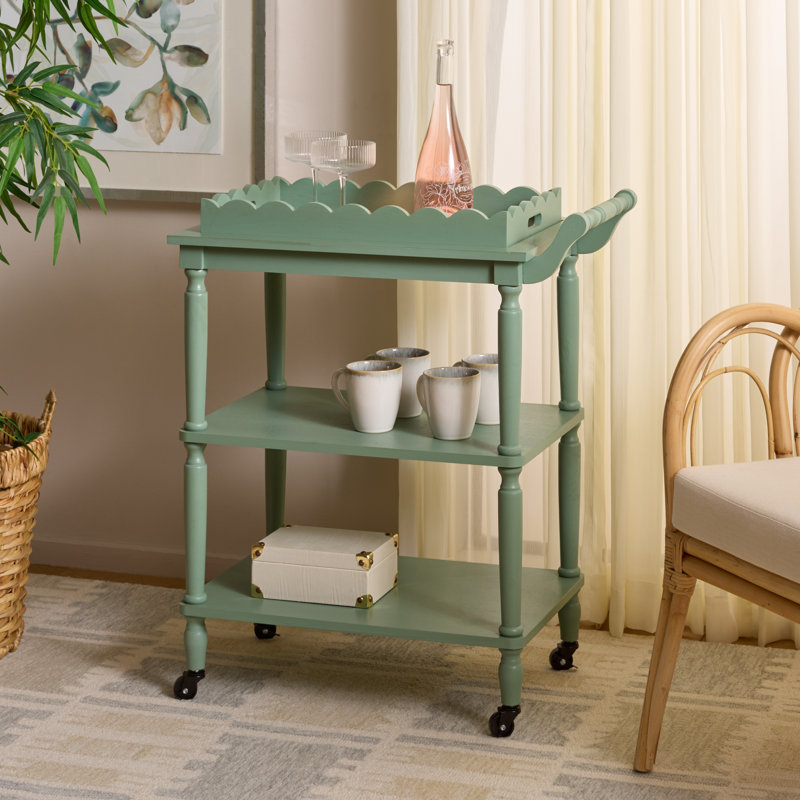 Edan 3 Tier Dining Cart, Sage Green