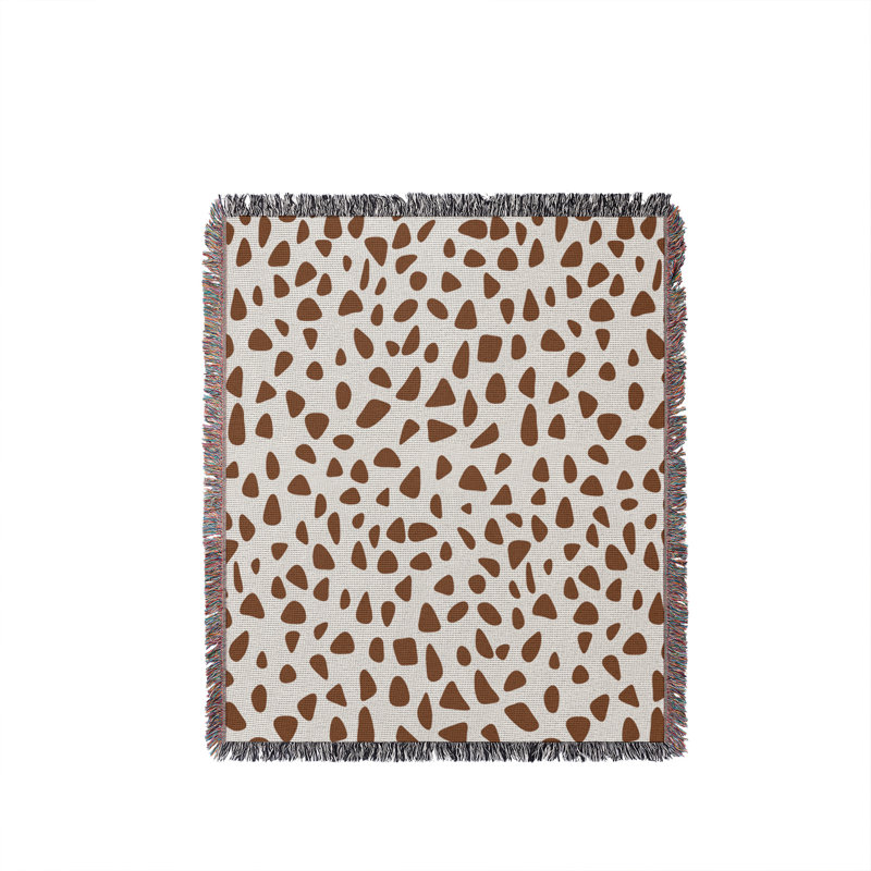 Jeté en coton Kambili, Brun rouille, 60 po x 80 po