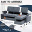 Canapé-lit modulaire en L 75,8 po Ashleh-1897367159