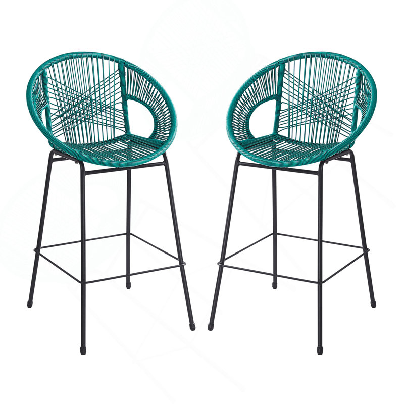 Ensemble de 2 tabourets de bar Ferrara, Sarcelle