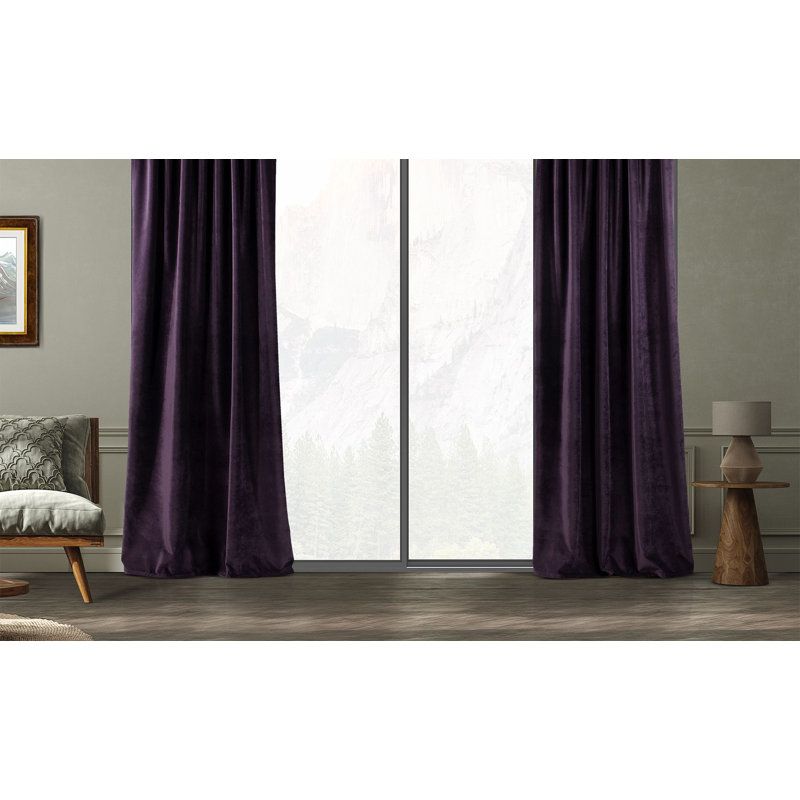 Blackout Single Curtain Panel, Eggplant, 130cm Width x 245cm Drop