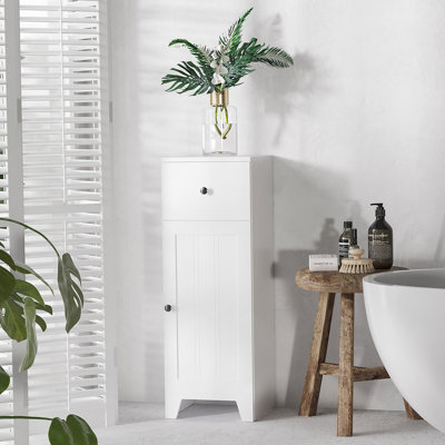 kleankin Short Bathroom Storage Cabinet (White)