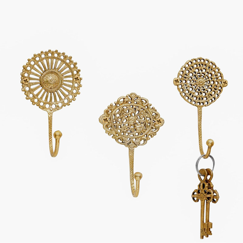 Crochets muraux en laiton massif Boho