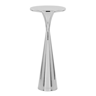 Table d'appoint contemporaine en métal de 56 cm (22 po) en nickel poli