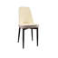 4 chaises de cuisine en cuir de polyuréthane beige - coussins épais, pieds en métal noir solide pour et salle à manger de style moderne de 4, tissu, coussin (beige-114822714