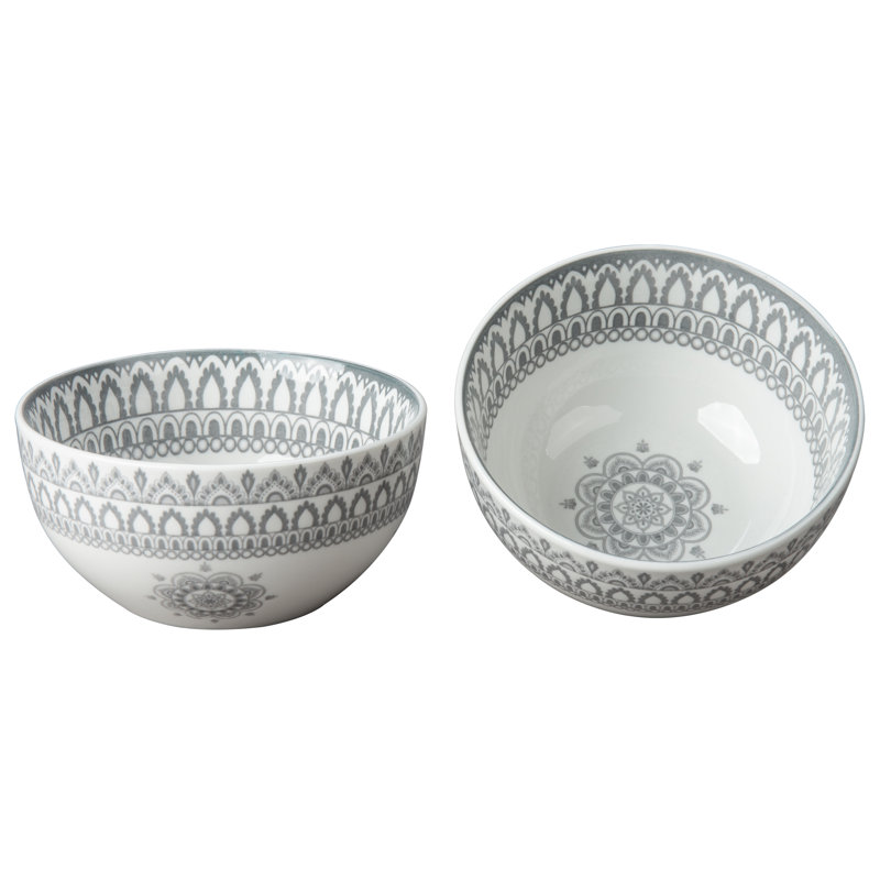 Arabesque Piece Stoneware Dinnerware Set - Service for 4, Gray