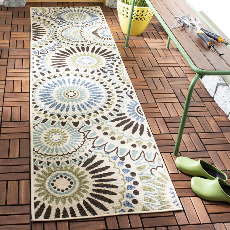 Tapis d'intérieur / extérieur à motif géométrique Centeno Performance, Tapis de couloir 2 pi 3 po x 8 pi