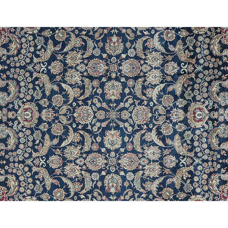 Hand-Knotted High-Quality Blue and Red Area Rug