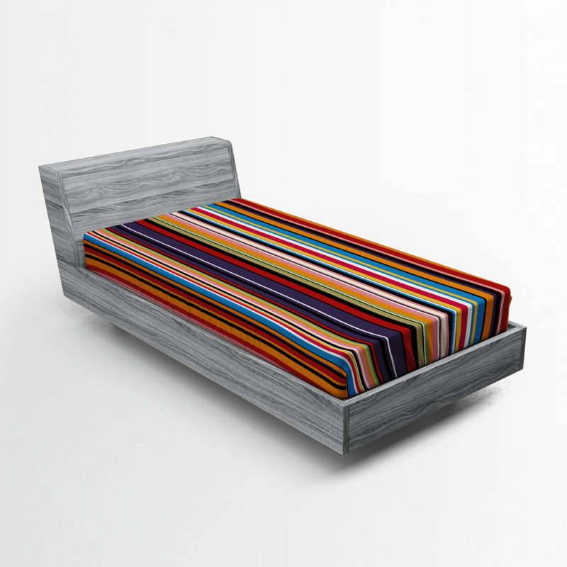 Microfiber Striped Fitted Sheet, Twin Fitted Sheet