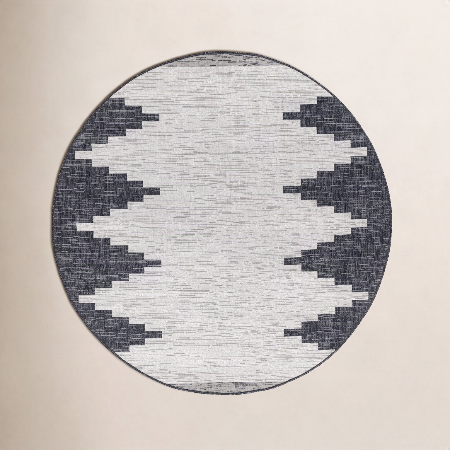 Mortimer Charcoal Outdoor Rug, Round 7'10"