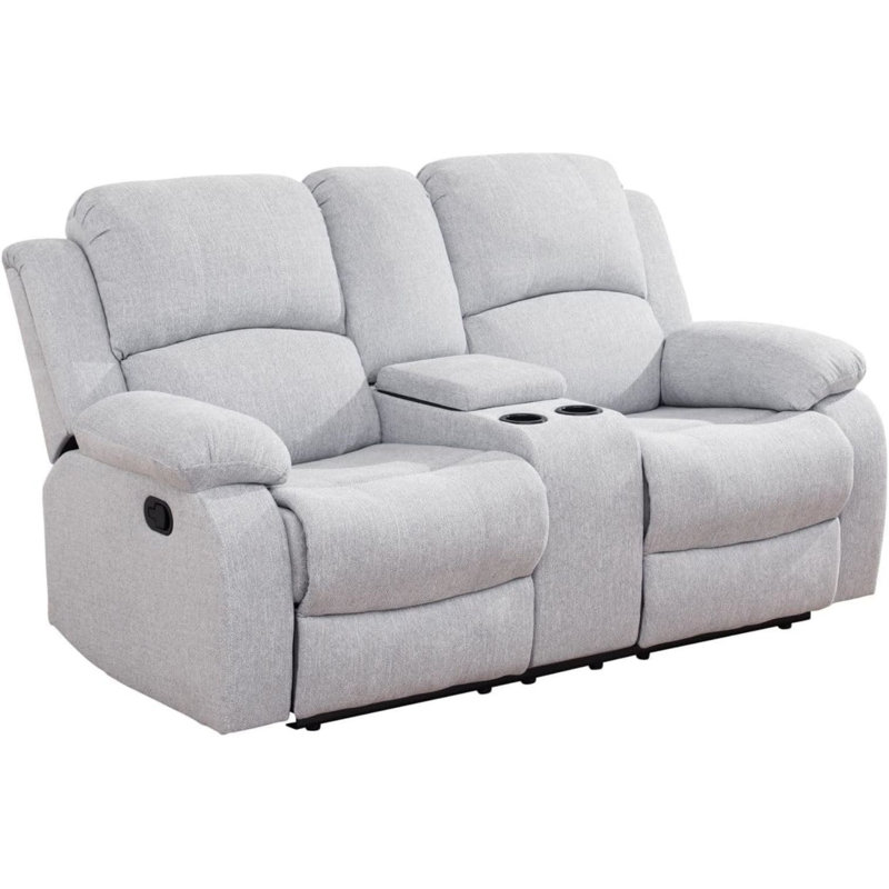 Larain Recliner, White Cotton Blend