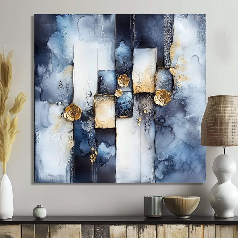 Coastal Transitional Form Of Shapes III - Modern Metal Wall Decor, Modern Metal Print, 23" H x 23" W x 0.84" D
