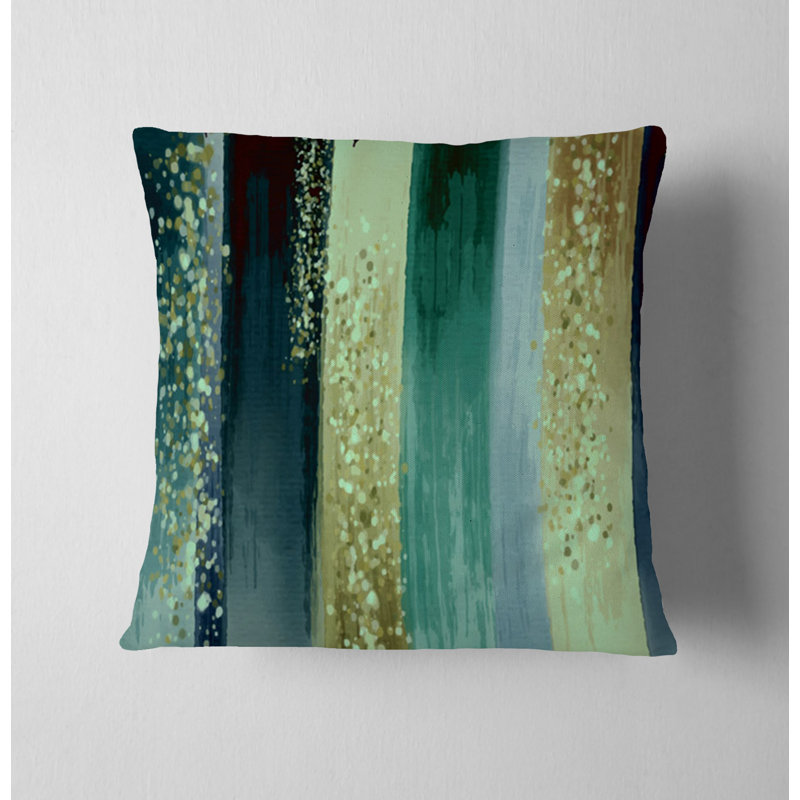 Coussin décoratif avec insert, H 20 po x l 20 po, Vert rayé 3
