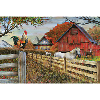 Coq de garde debout - impression sur toile tendue