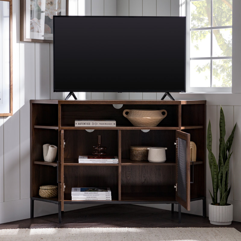 Absolon Corner TV Stand for TVs up to 55", Dark Walnut